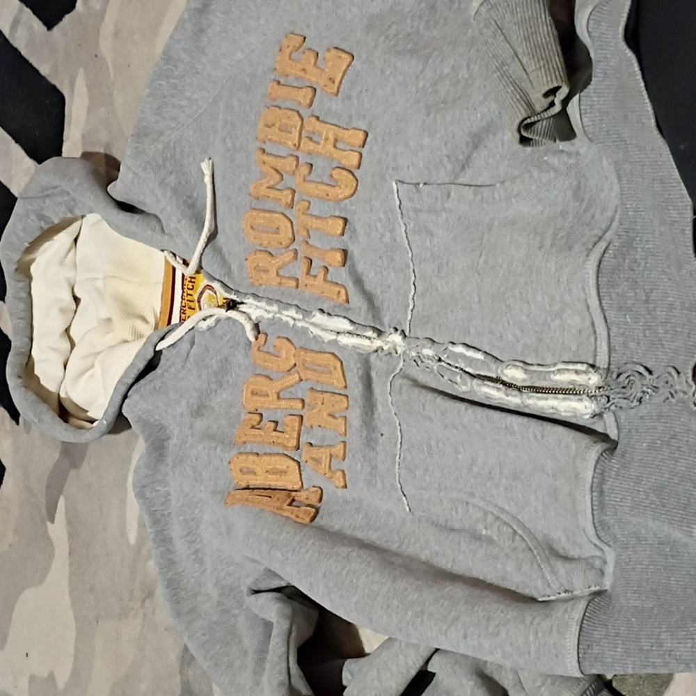Vintage distressed Abercrombie & Fitch zip up Sweater / Hoodie Size Medium-0555